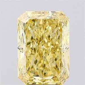 Picture of Lab Created Diamond 5.02 Carats, Radiant with  Cut, Fancy Vivid Yellow Color, VS1 Clarity and Certified by IGI