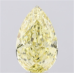 Picture of Lab Created Diamond 6.13 Carats, Pear with  Cut, Fancy Intense Yellow Color, VVS2 Clarity and Certified by IGI