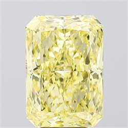 Picture of Lab Created Diamond 6.21 Carats, Radiant with  Cut, Fancy Vivid Yellow Color, VS1 Clarity and Certified by IGI