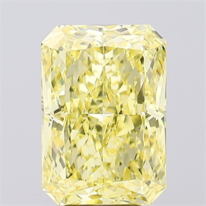 Picture of Lab Created Diamond 6.21 Carats, Radiant with  Cut, Fancy Vivid Yellow Color, VS1 Clarity and Certified by IGI