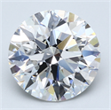 Lab Created Diamond 4.05 Carats, Round with Excellent Cut, E Color, VS2 Clarity and Certified by GIA