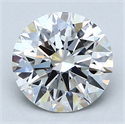 Lab Created Diamond 2.28 Carats, Round with Excellent Cut, G Color, VVS2 Clarity and Certified by GIA