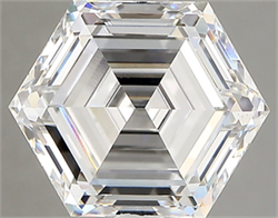 Picture of Lab Created Diamond 3.97 Carats, LONG HEXAGON with  Cut, D Color, vs1 Clarity and Certified by IGI