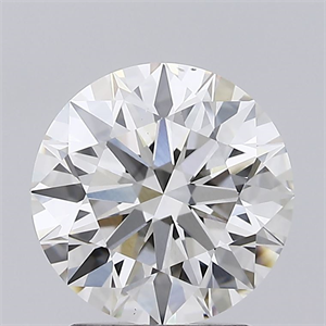 Picture of Lab Created Diamond 2.28 Carats, Round with Ideal Cut, H Color, VS2 Clarity and Certified by IGI