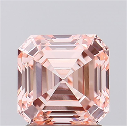 Picture of Lab Created Diamond 1.54 Carats, Asscher with  Cut, Fancy Vivid Pink Color, VVS2 Clarity and Certified by IGI