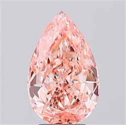 Picture of Lab Created Diamond 2.63 Carats, Pear with  Cut, Fancy Vivid Pink Color, VS2 Clarity and Certified by IGI