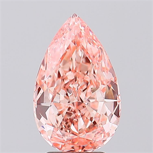 Picture of Lab Created Diamond 2.63 Carats, Pear with  Cut, Fancy Vivid Pink Color, VS2 Clarity and Certified by IGI